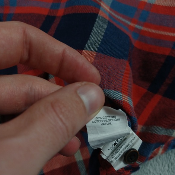 Lucky Brand‎ Shirt Mens Medium Red Plaid Flannel Western Pearl Snap Cotton - Picture 5 of 7